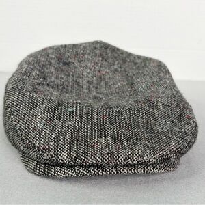 Vintage 90s Y2K Union Made Twill Gray Newsboy Cabbie Cap 7-71/8 Streetwear Retro